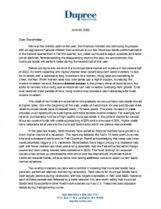 Shareholder Letter June 30, 2022